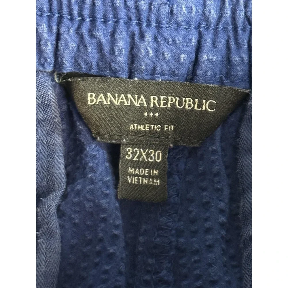 Banana Republic Pants Mens 32x30 Blue Athletic Fit Textured Chino Casual